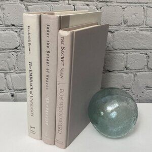 Decorative Stack of Gray Books Set of 3 Secret man Banner Heaven Embrace Unreaso